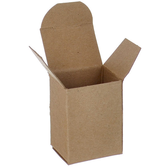 1 1/2 x 1 1/4 x 2 Brown 24pt 1-pc Chipboard Folding Carton  1000/Case