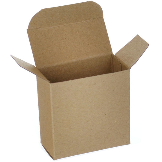 2 1/2 x 1 1/4 x 2 1/2 Brown 24pt 1-pc Chipboard Folding Carton 1000/Case