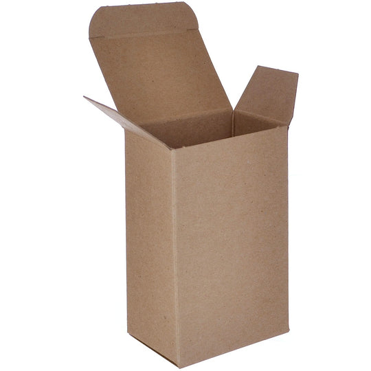3 1/2 x 2 1/2 x 5 1/2 Brown 24pt 1-pc Chipboard Folding Carton 250/Case