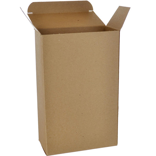 4 5/8 x 2 3/8 x 7 3/8 Brown 24pt 1-pc Chipboard Folding Carton 250/Case