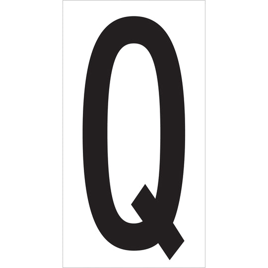 3 1/2" "Q" Vinyl Warehouse Letter Labels 50/Case