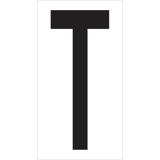 3 1/2" "T" Vinyl Warehouse Letter Labels 50/Case
