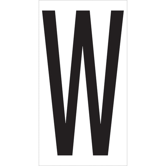 3 1/2" "W" Vinyl Warehouse Letter Labels 50/Case
