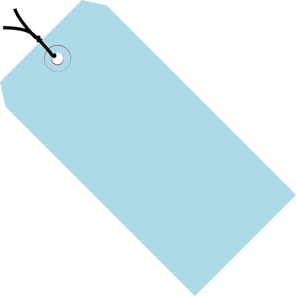 5-1/4 x 2-5/8 Pre-Strung Light Blue Tags (THICK BOARD - 13 POINT) 1000/Case