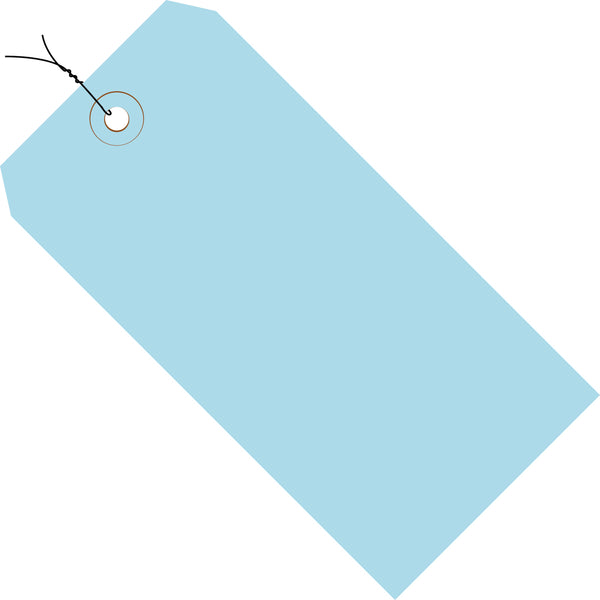 8 x 4 Pre-Wired Light Blue Tags (THICK BOARD - 13 POINT) 500/Case