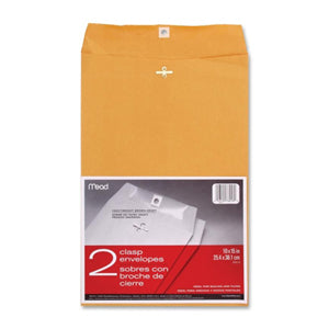 76016 Mead 10"x15" Kraft Clasp Envelopes 2 envelopes/retail pack, 12 retail packs/case
