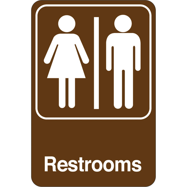 Men/Women Restrooms 9 x 6 Facility Sign