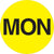 1" Circle - "MON" (Fluorescent Yellow) Days of the Week Labels 500/Roll