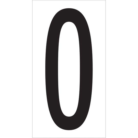 3 1/2" "0" Vinyl Warehouse Number Labels 50/Case