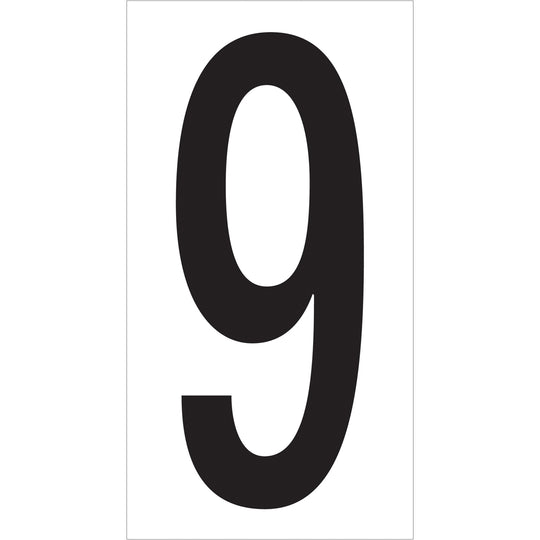 3 1/2" "9" Vinyl Warehouse Number Labels 50/Case