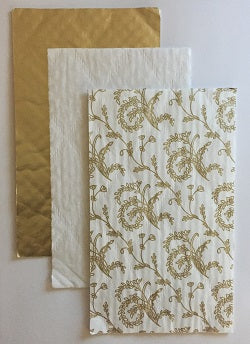 5 3/8 x 2 5/8 Candy Pads (use with 1/2 lb. / one-piece box) Gold Scroll 250/Case