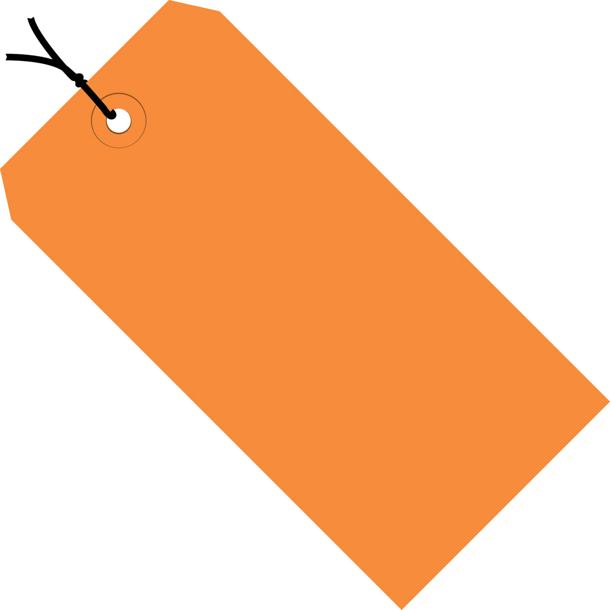 6-1/4 x 3-1/8 Pre-Strung Orange Tags (THICK BOARD - 13 POINT)