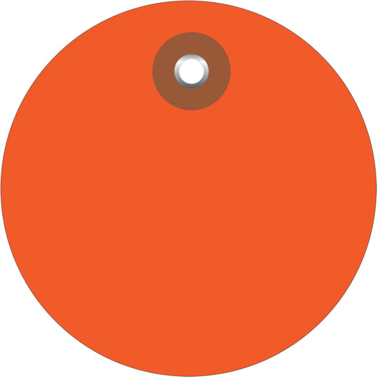 2" Orange Plastic Circle Tags 100/Case
