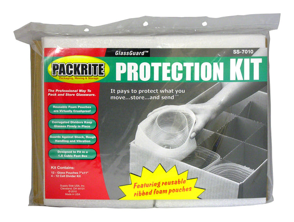 PackRite GlassGuard Protection Kit - Contains: Cardboard Cell Partitions,Pouches, 5 kits/box