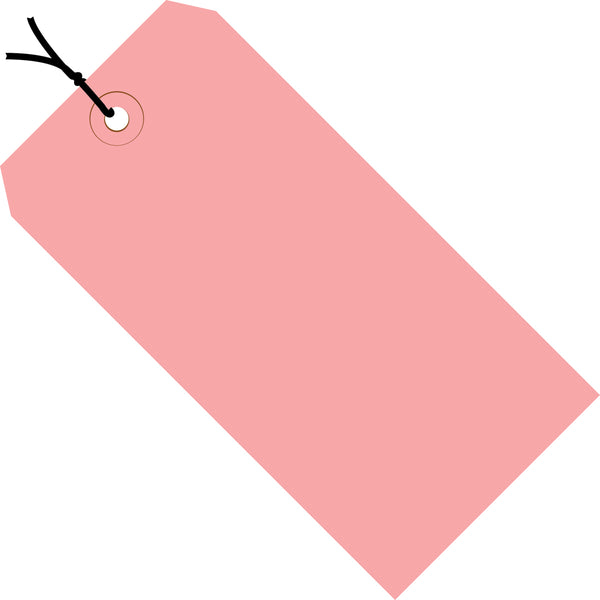3-1/4 x 1-5/8 Pre-Strung Pink Tags (THICK BOARD - 13 POINT) 1000/Case