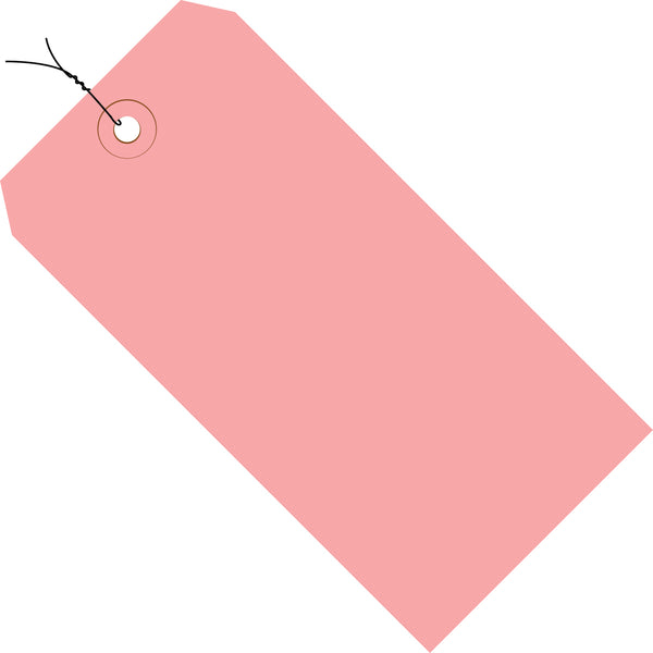 8 x 4 Pre-Wired Pink Tags (THICK BOARD - 13 POINT) 500/Case