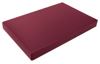 11-3/16 x 7-3/8 x 1-1/8 Burgundy 1-1/2 lb. Rectangular Candy Box LID 250/Case
