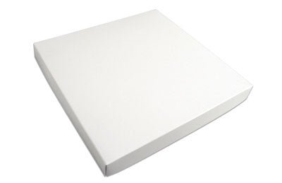 10-3/16 x 10-1/16 x 1-1/8 White 24 oz. (1-1/2 lb.) Sqaure Candy Box LID 250/Case