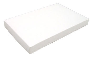 11-3/16 x 7-3/8 x 1-1/8 White 1-1/2 lb. Rectangular Candy Box LID 250/Case