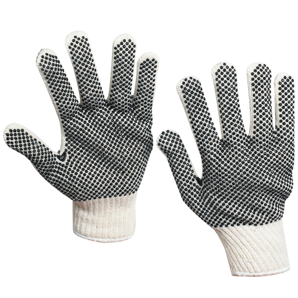 PVC Black Dot Knit Gloves - Small - 12 Pair/Case