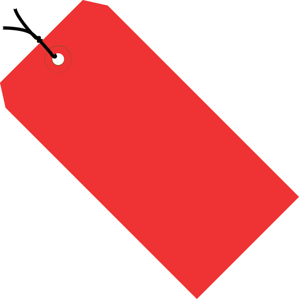 3-3/4 x 1-7/8 Pre-Strung Red Tags (THICK BOARD - 13 POINT) 1000/Case