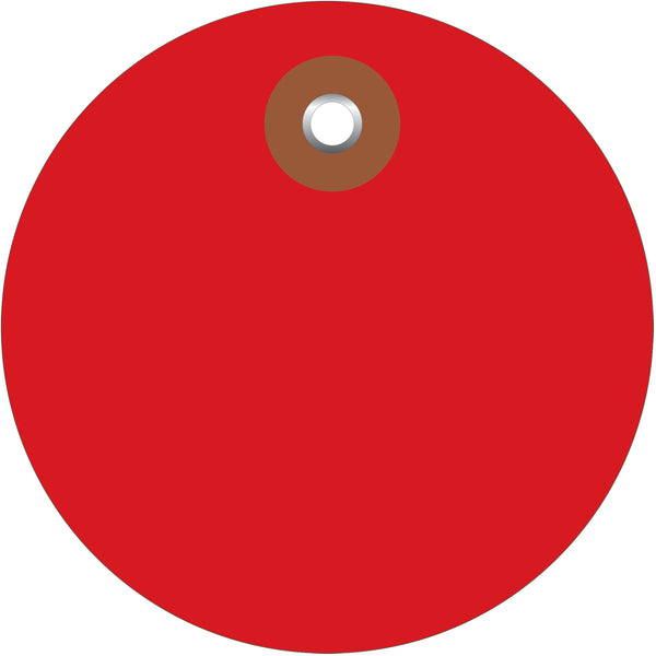 3" Red Plastic Circle Tags 100/Case