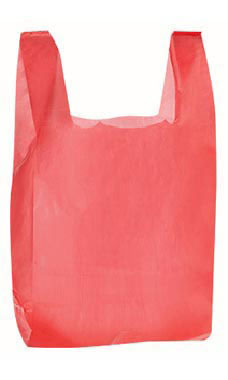 11 1/2 x 6 x 21 High Density Red T-Shirt Bags 1000/Case