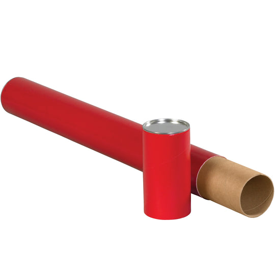 3 x 24 Red Telescoping Mailing Tubes .125 Gauge 24/Case