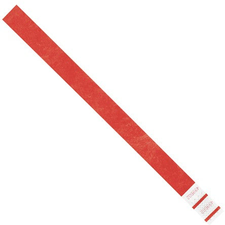 3/4 x 10" Red Tyvek Wristbands 500/Case