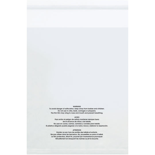 8 x 10 - 1.5 Mil (100 Pack) Resealable Suffocation Warning Poly Bags