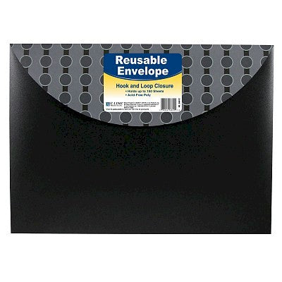 Poly 1-Pocket Reusable Envelope w/Velcro, Holds 150 Letter Size Sheets, 36/display