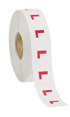L Round Clothing Size Labels 1000/Roll