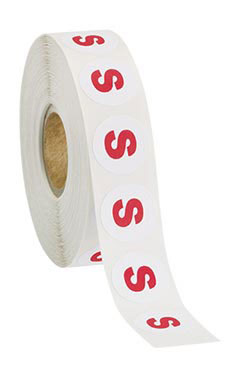 S Round Clothing Size Labels 1000/Roll
