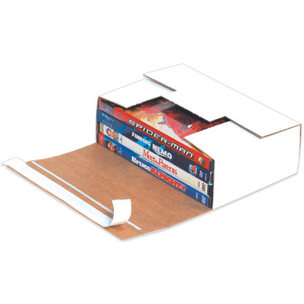 Self-Seal DVD White Corrugated Box 7 11/16 x 5 7/16 x 2 7/16 200/Case