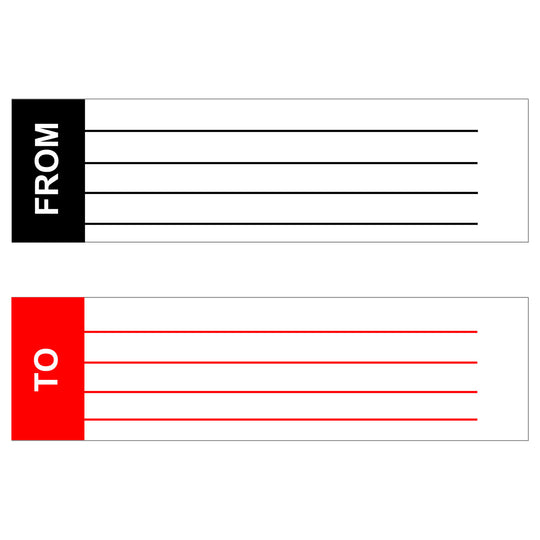 PackRite To/From Address Labels 1-1/4"x4-1/2", 20 labels/retail pack