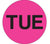 2" Circle - "TUE" (Fluorescent Pink) Days of the Week Labels 500/Roll