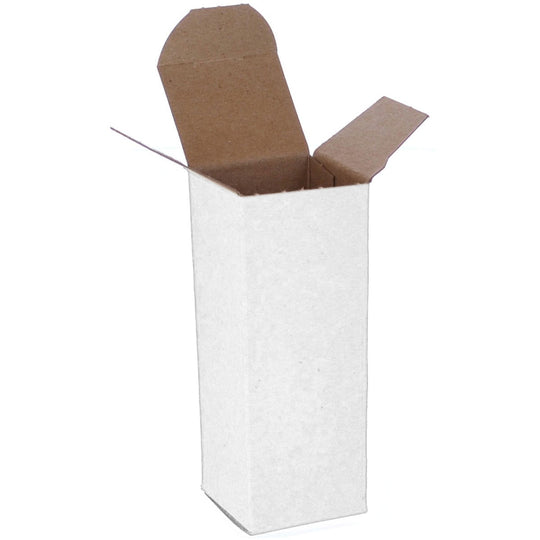 1 1/2 x 1 1/2 x 4 White 24pt 1-pc Chipboard Folding Carton 1000/Case