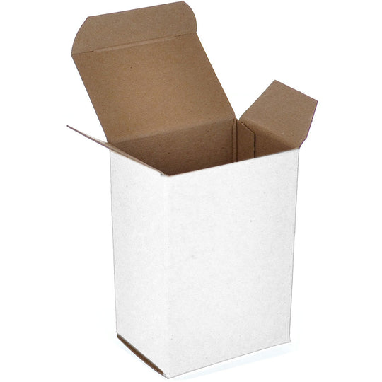 2 x 1 1/4x 3 White 24pt 1-pc Chipboard Folding Carton  1000/Case