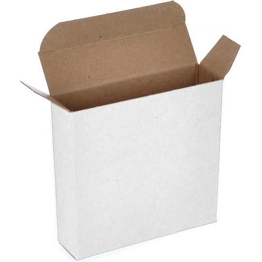 3 5/8 x 1 x 3 5/8 White 24pt 1-pc Chipboard Folding Carton  1000/Case