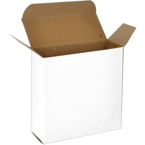 4 x 1 5/8 x 4 White 24pt 1-pc Chipboard Folding Carton  500/Case