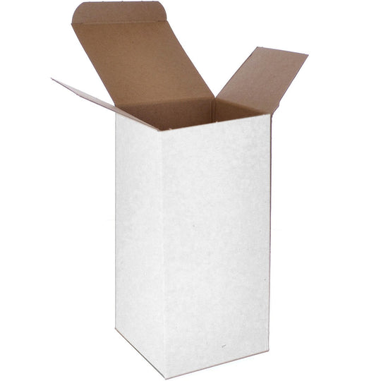 4 x 4 x 8 White 24pt 1-pc Chipboard Folding Carton 250/Case