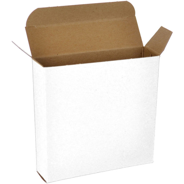 4 1/4 x 1 1/4 x 4 1/4 White 24pt 1-pc Chipboard Folding Carton  500/Case