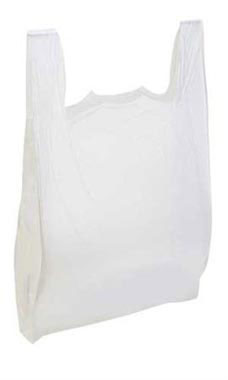 20 x 10 x 36 High Density White T-Shirt Bags 250/Case