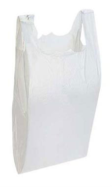 6 x 3 x 12 High Density White T-Shirt Bags 2000/Case