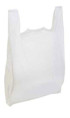 11.5 x 6.5 x 21 High Density White T-Shirt Bags 1000/Case