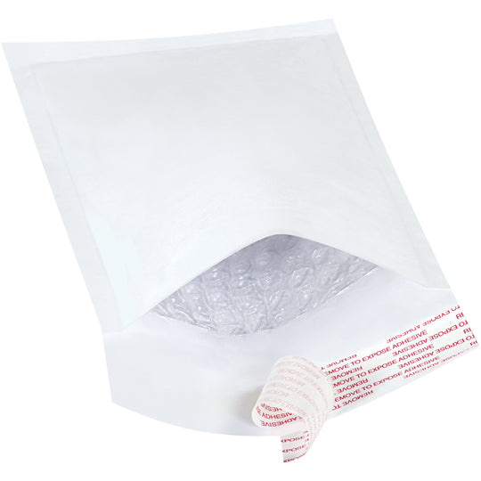4 x 8 - #000 Self-Seal White Bubble Mailers - 25/Case