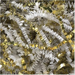 White Gold Crinkle Cut Paper Shred - 10 lbs./case