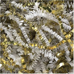 White Gold Crinkle Cut Paper Shred - 10 lbs./case