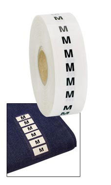 M Wrap-Around Clothing Size Labels 500/Roll
