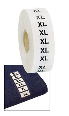 XL Wrap-Around Clothing Size Labels 500/Roll